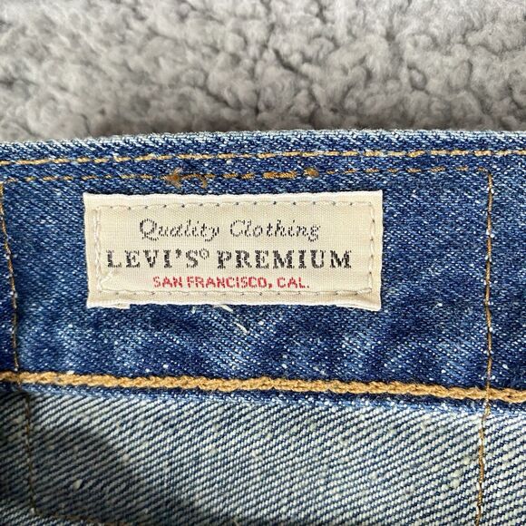 Levis Premium 501 Selvedge Jeans Mens 33x34 Blue Hemp Blend Straight Leg NEW - Picture 12 of 14